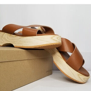 Gentle Souls Women's Orion Slip-On Wedge Sandals Size 11 Luggage NWT